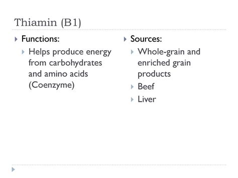 Functions Of Thiamin B1