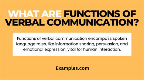 functions of verbal communication pdf