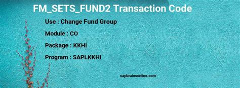 Fund Group Tcode