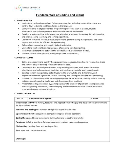 fundamentals of coding and cloud