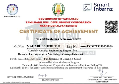 fundamentals of coding and cloud naan mudhalvan