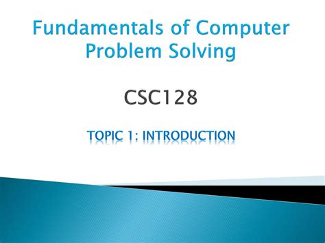 fundamentals of computer problem solving