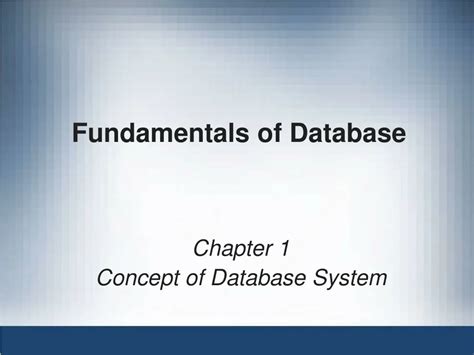 fundamentals of database systems ppt