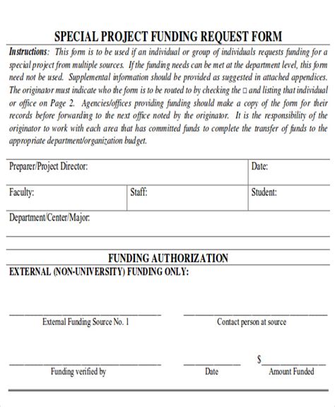 funding request examples pdf