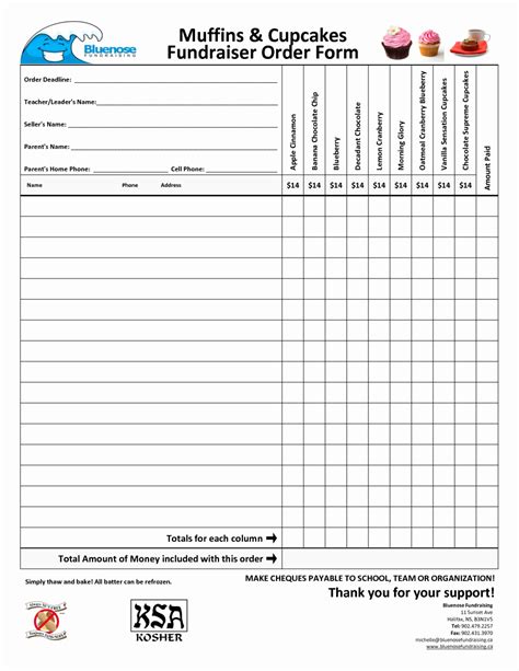 Free Fundraiser Order Form Template Excel Besttemplates123 Best