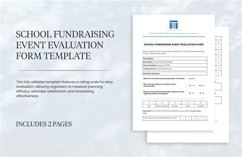 fundraising event evaluation form template