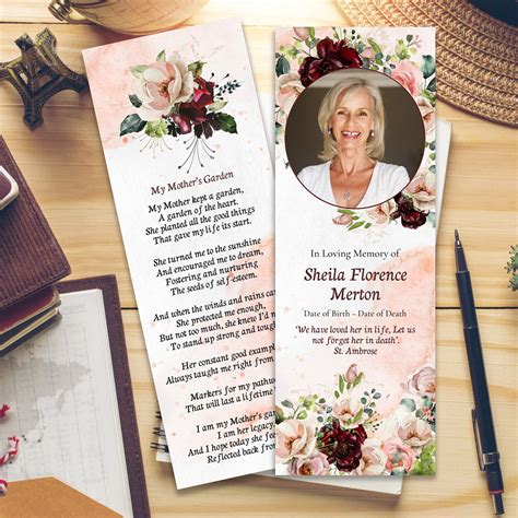 Funeral Bookmarks Examples