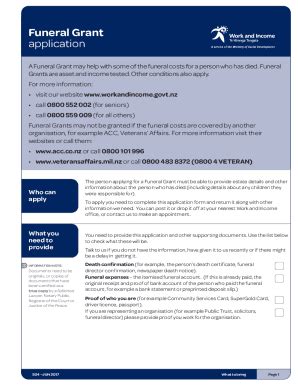 Funeral Grant Application Form