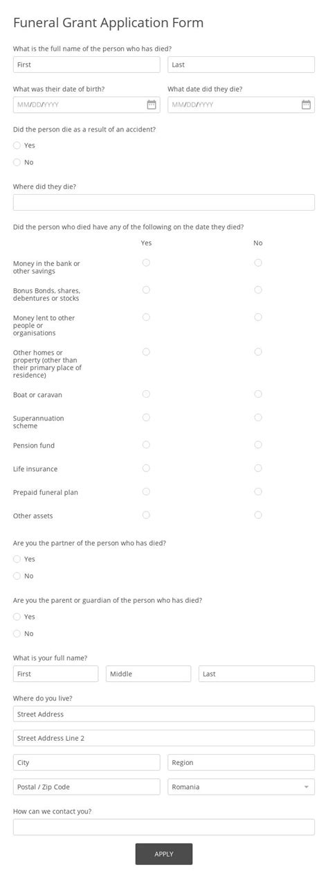 Funeral Grant For Parent