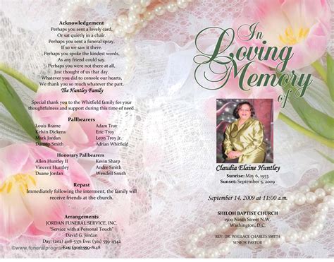 Funeral Program Template Printable
