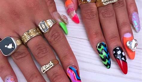 Funky Acrylic Nail Designs Design With
