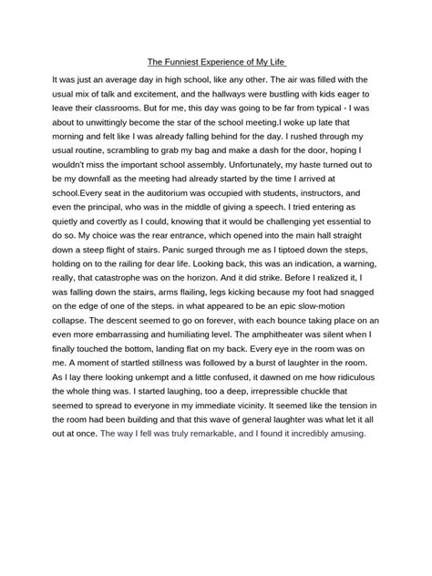 Funniest Experience Example