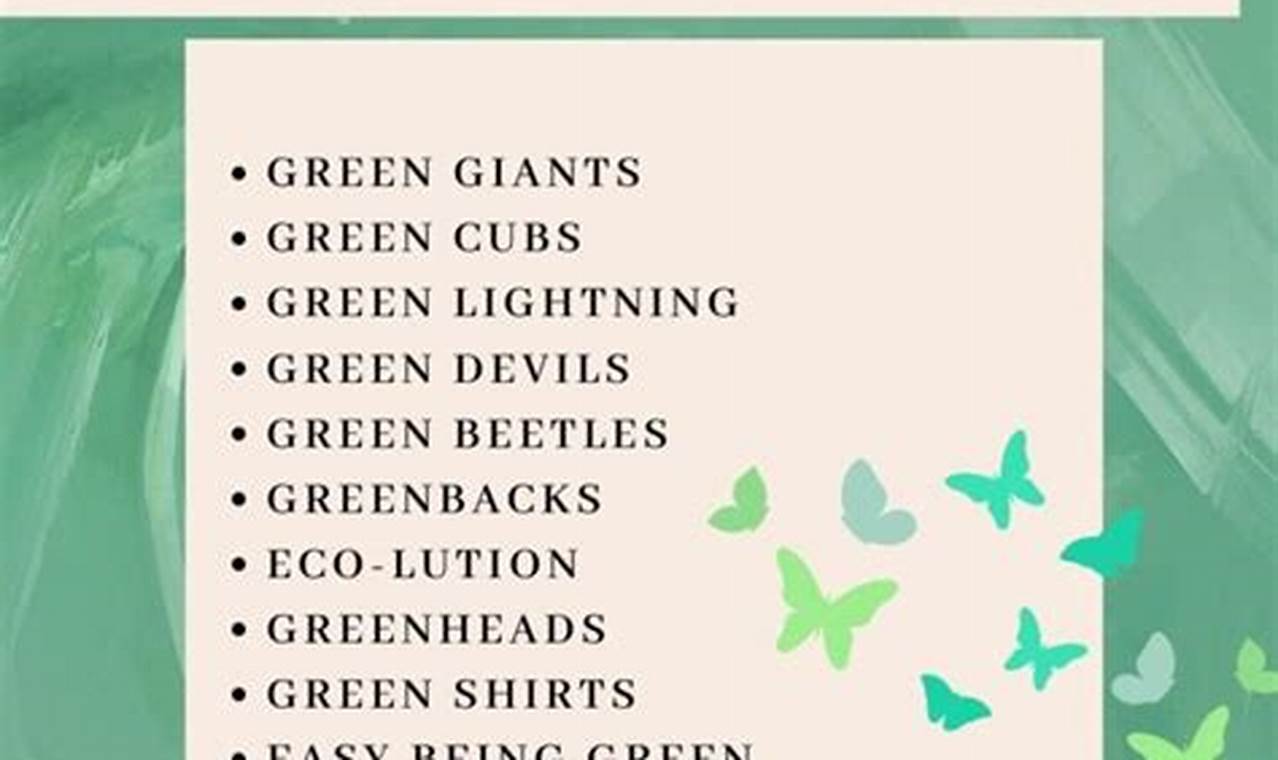 Funny Names For Green Things