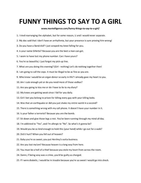funny phrases to say to a girl