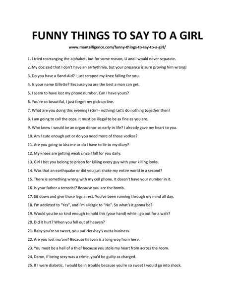 funny shit to say to girls