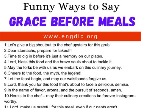 Funny Grace Before Dinner Examples