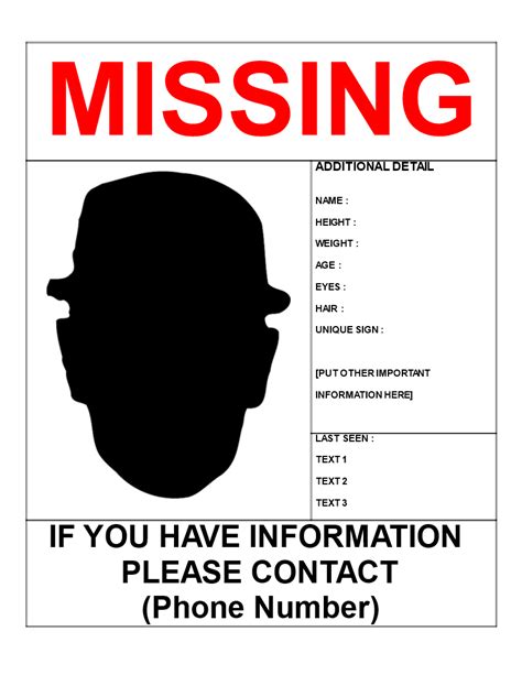 Funny Missing Poster Template