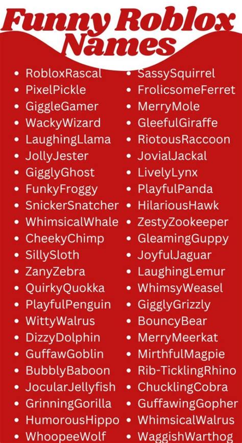 Funny Names For Roblox Display Name