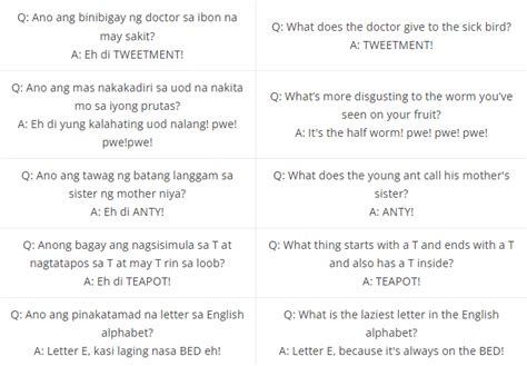 funny questions tagalog with answers pdf