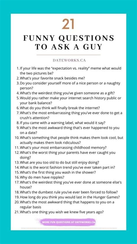 funny questions to ask a guy with answers to make him laugh
