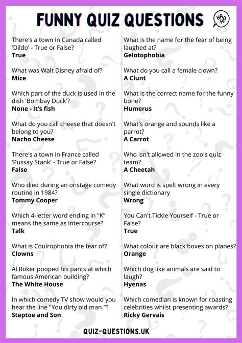 Funny Questions To Ask On A Quiz