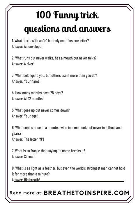 funny questions to ask students with answers