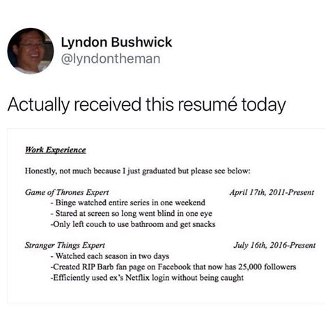 Funny Resumes Reddit