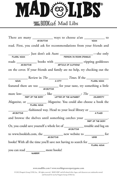 funny words to use in mad libs