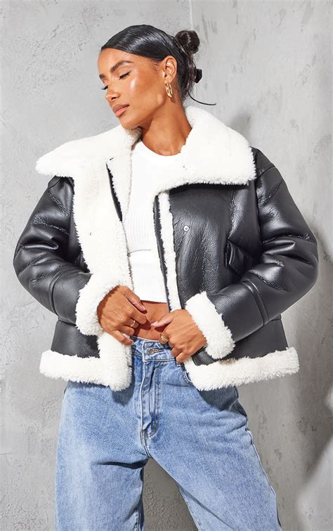 fur faux leather jacket
