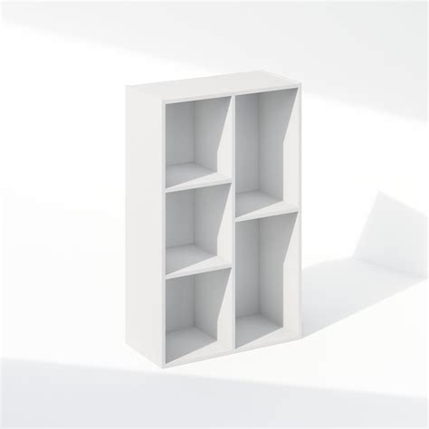 Furinno 5 Cube Reversible Open Shelf, Wooden Small Storage Shelves