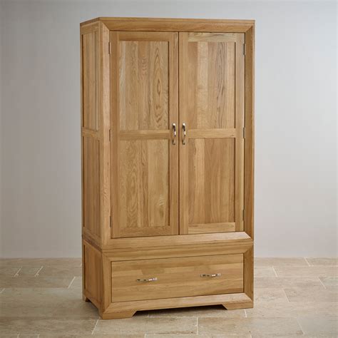 Lokken Oak Finish 3 Drawer Double Wardrobe Bedroom Furniture B&M