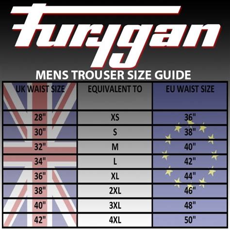 furygan size chart uk