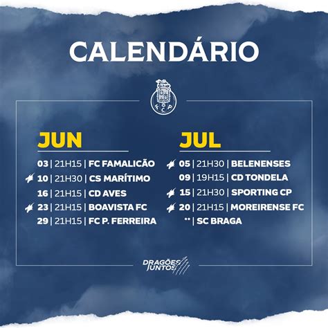 futebol clube do porto calendario