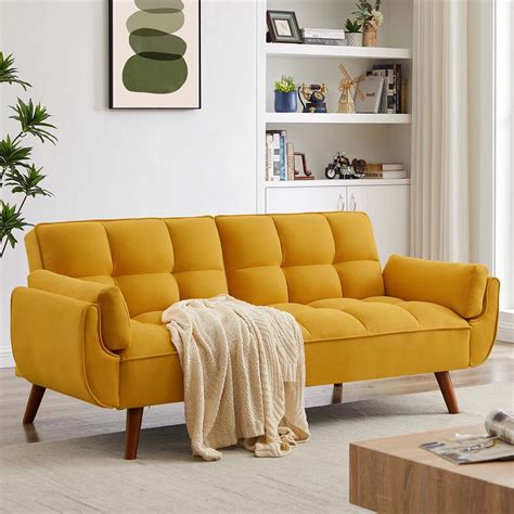 Futon Couch Yellow
