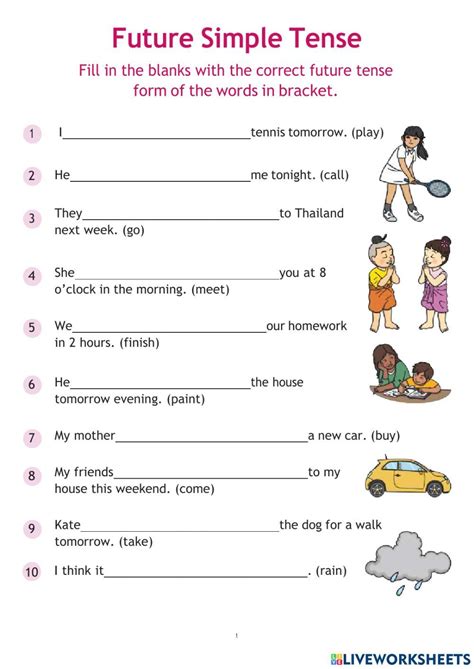 future tenses exercises with answers pdf class 6