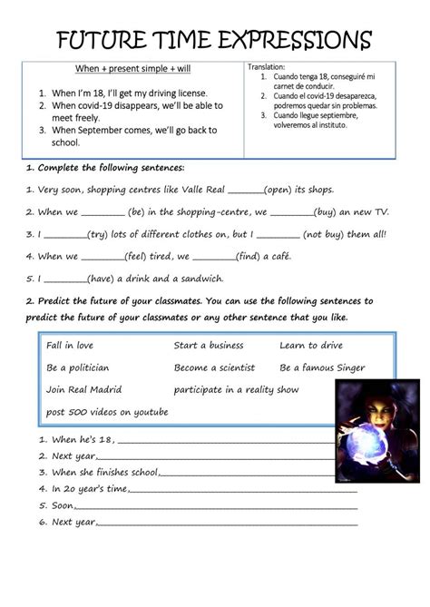 future time expressions exercises pdf