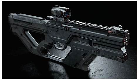 Futuristic assault rifle sci-fi 3D model low-poly