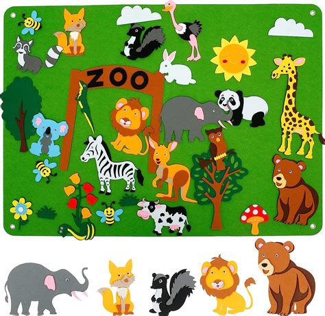 Fuzzy Felt Zoo Animals