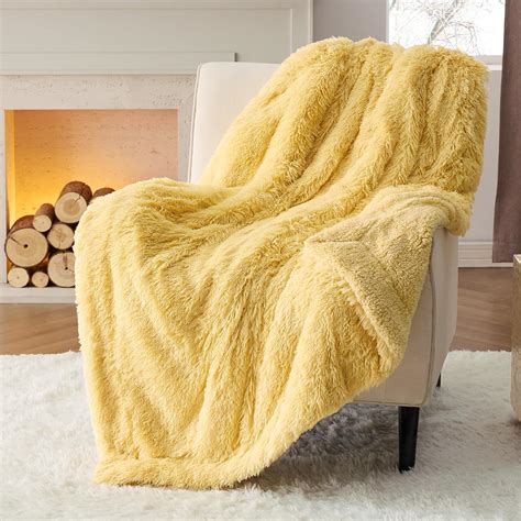 Fuzzy Yellow Throw Blanket