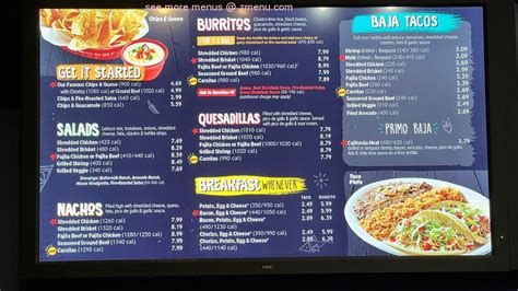 Fuzzys Taco Shop Printable Menu