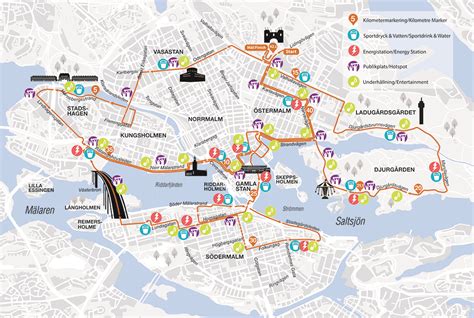 Large detailed roads map of Stockholm city. Stockholm city large