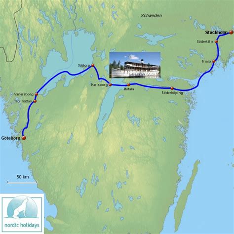 StepMap Göta Kanal 2 Tage Landkarte für Schweden