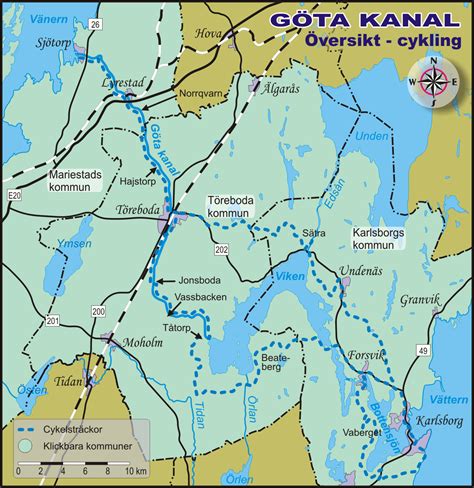 Karte Göta Kanal Schweden reise, Kreuzfahrt, Schweden