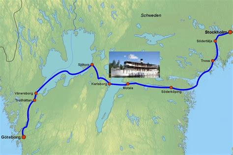 StepMap Göta Kanal 2 Tage Übersicht Landkarte für Schweden