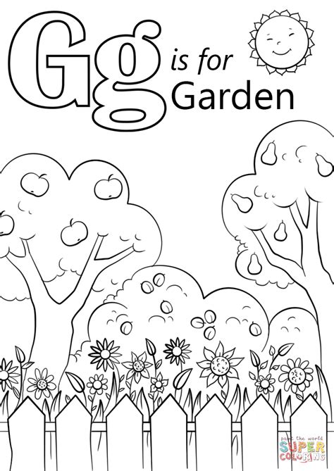 g is for garden coloring pages