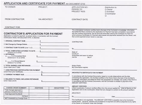 g703 application for payment