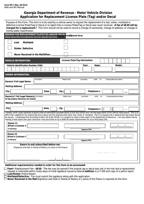 ga dept of revenue motor vehicle forms