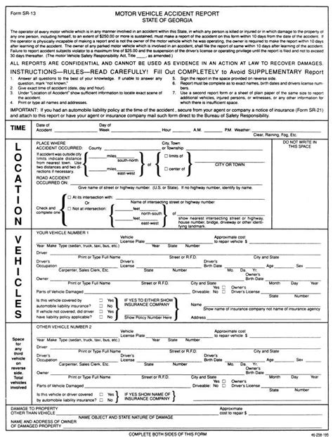 Ga Sr13 Printable Form