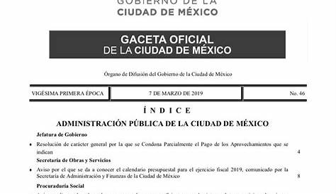 Gaceta Oficial Cdmx : Autoridades De La Cdmx Condona Pago De Agua A Mas
