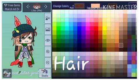 gacha life hair color palette